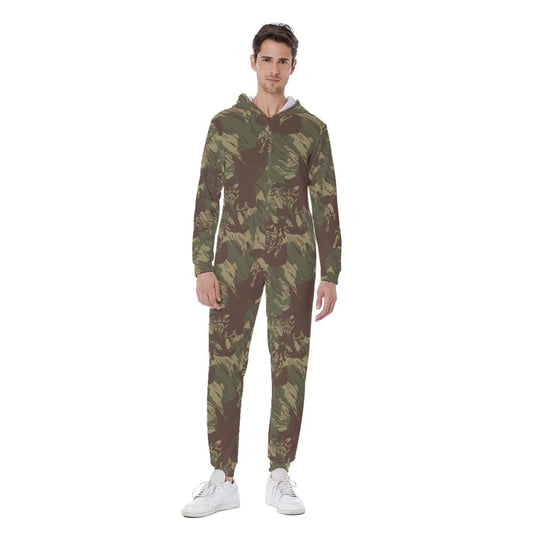 Rhodesian Brushstroke CAMO Men’s Hooded Jumpsuit - S / White - Mens