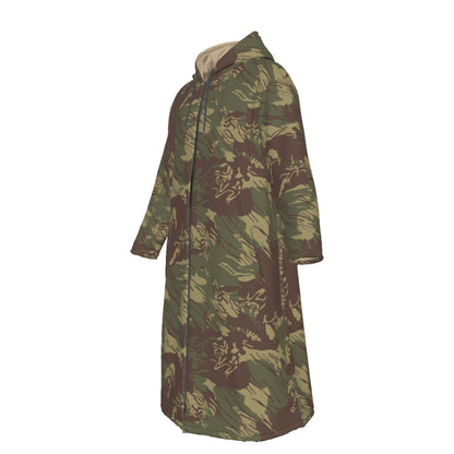 Rhodesian Brushstroke CAMO Men’s Sherpa Zip Up Long Coat - Mens