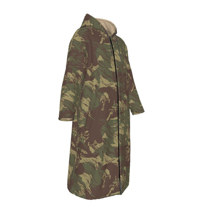 Rhodesian Brushstroke CAMO Men’s Sherpa Zip Up Long Coat - Mens