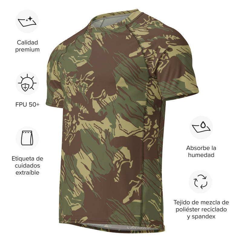 Brushstroke Rhodesian CAMO Mens Short-Sleeve Rash Guard
