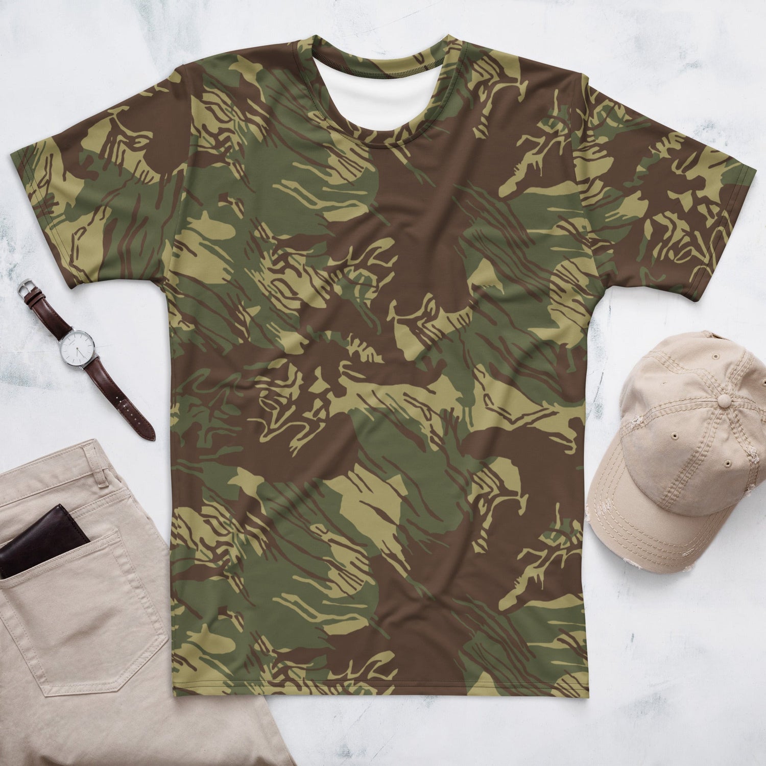 Rhodesian Brushstroke CAMO Mens T-Shirt - XS