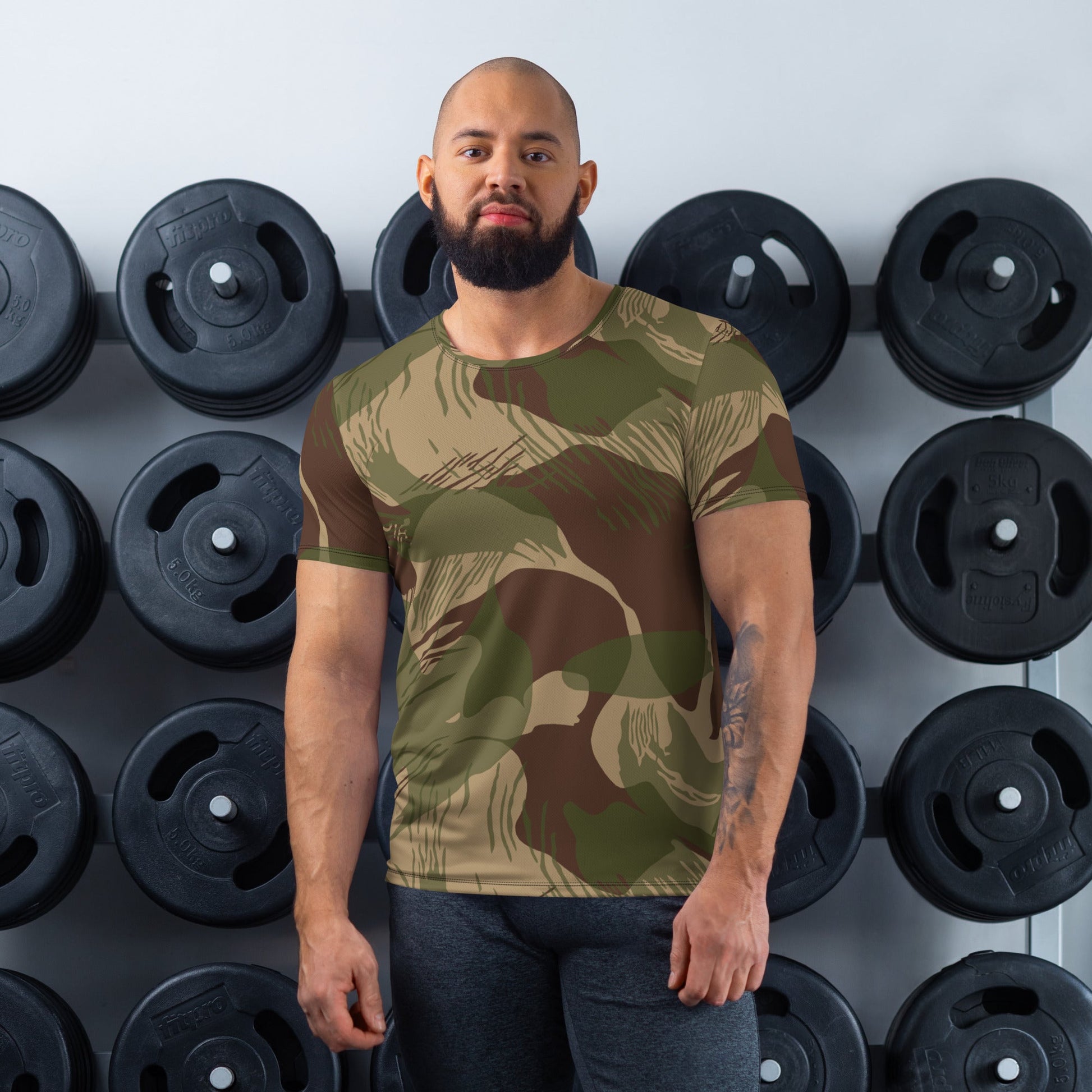 Rhodesian Brushstroke Multi-terrain CAMO Mens Athletic T-shirt - XS - T-Shirts