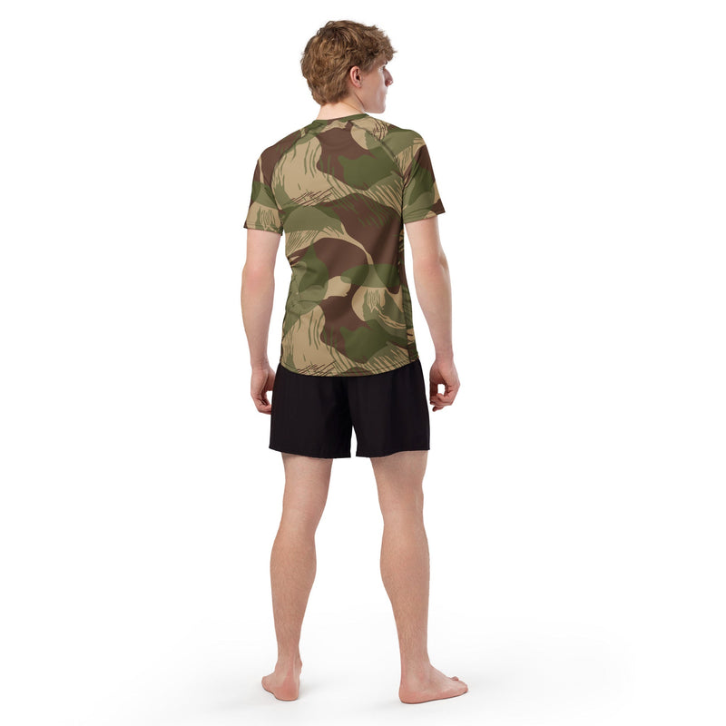 Brushstroke Multi-Terrain Rhodesian CAMO Mens Short-Sleeve Rash Guard
