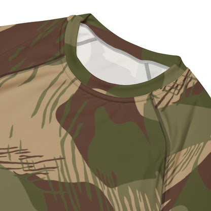Rhodesian Brushstroke Multi-terrain CAMO Mens Short-Sleeve Rash Guard - Short-sleeve Guards
