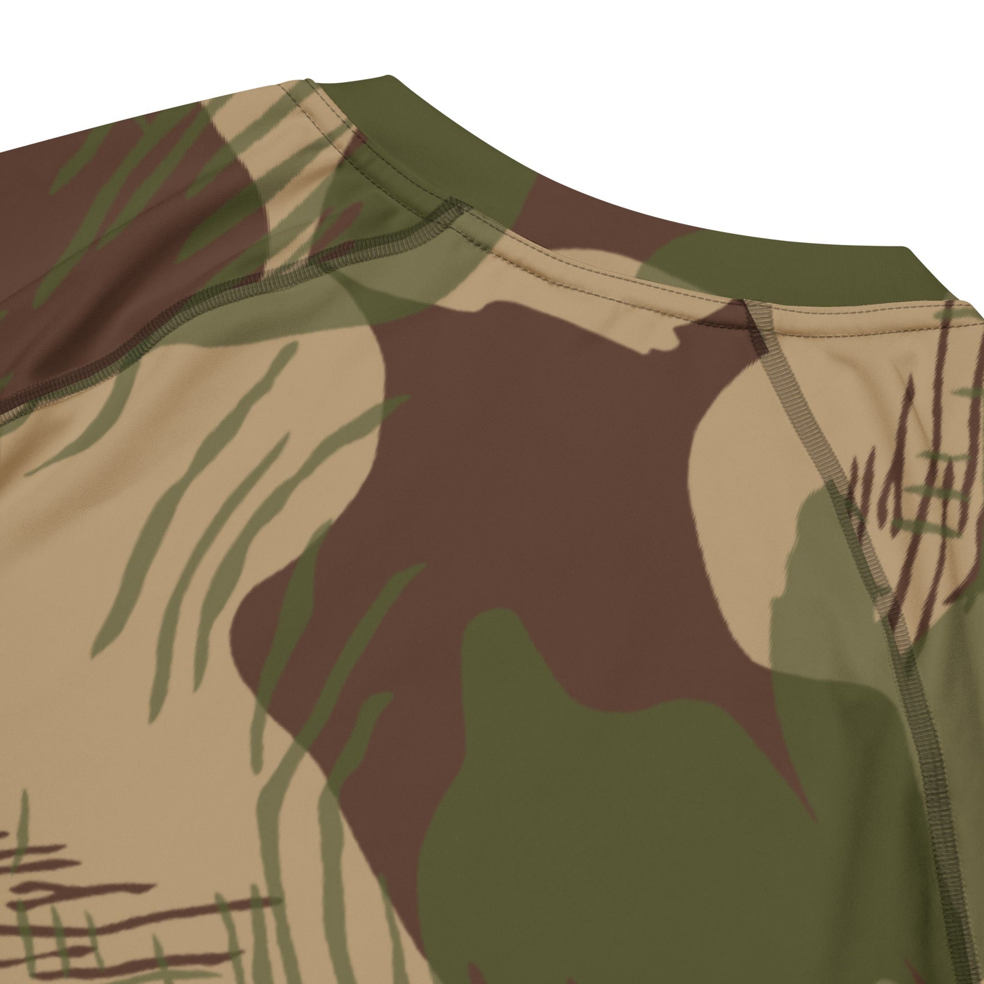 Rhodesian Brushstroke Multi-terrain CAMO Mens Short-Sleeve Rash Guard - Short-sleeve Guards