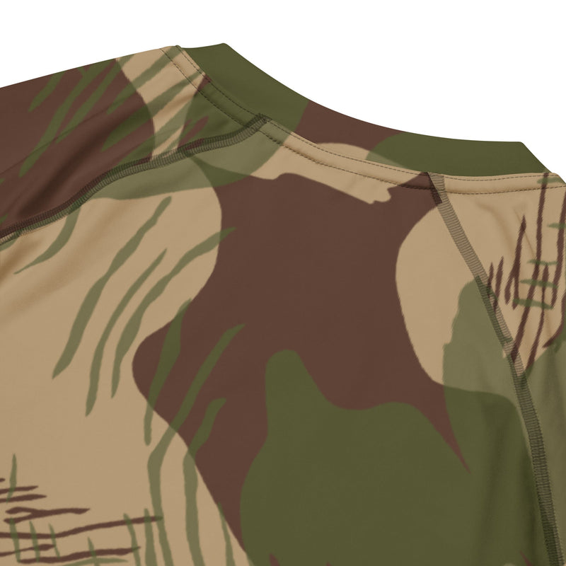 Brushstroke Multi-Terrain Rhodesian CAMO Mens Short-Sleeve Rash Guard