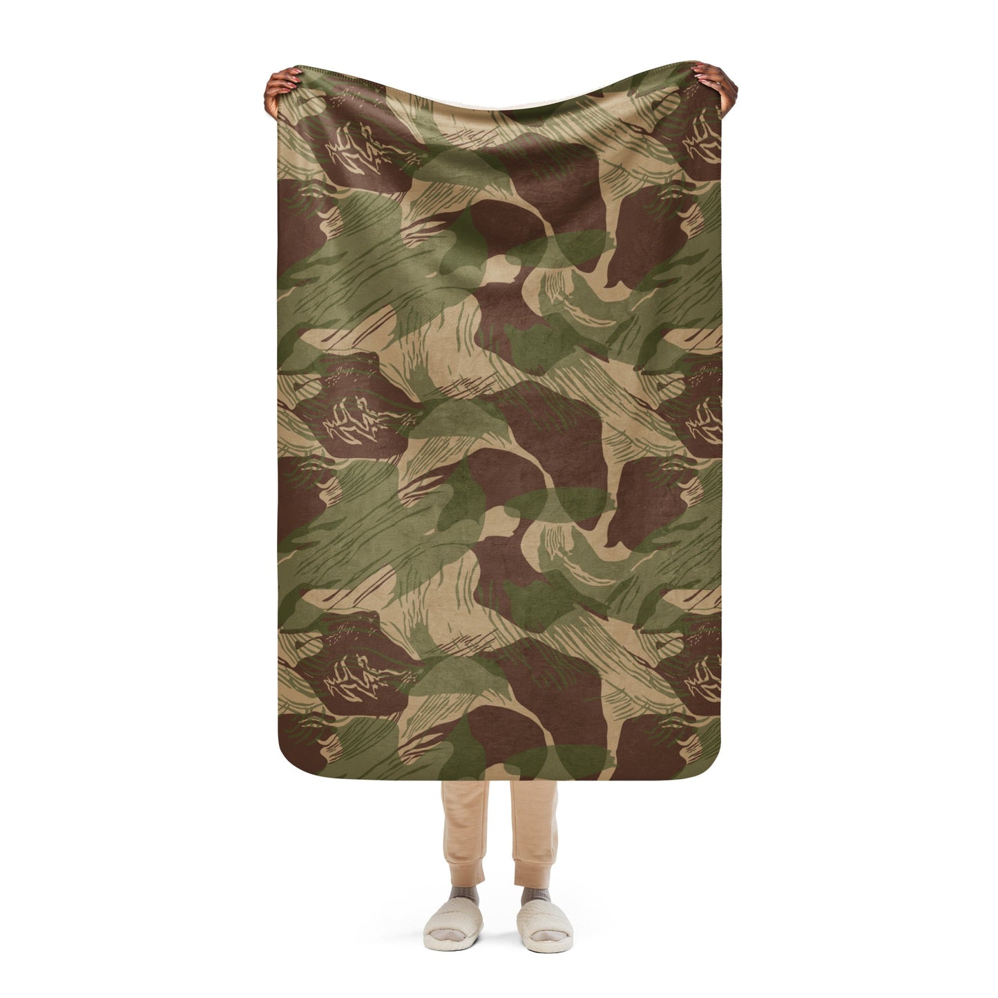 Rhodesian Brushstroke Multi-terrain CAMO Sherpa blanket - 37″×57″ - Blankets