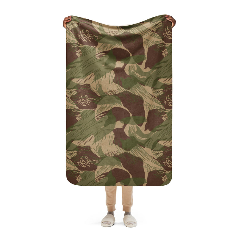 Brushstroke Multi-Terrain Rhodesian CAMO Sherpa Blanket - 37″×57″