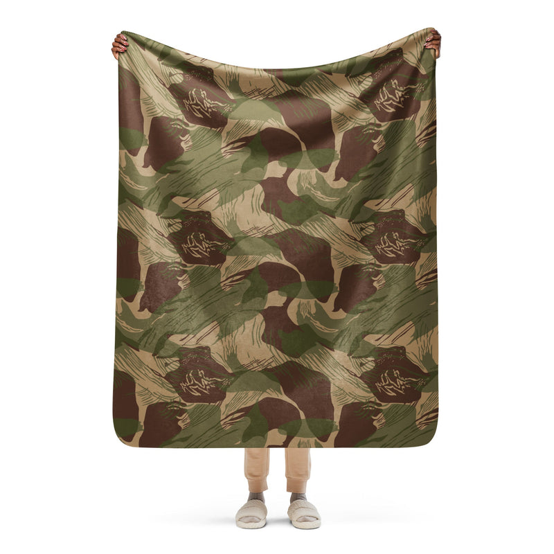 Brushstroke Multi-Terrain Rhodesian CAMO Sherpa Blanket - 50″×60″
