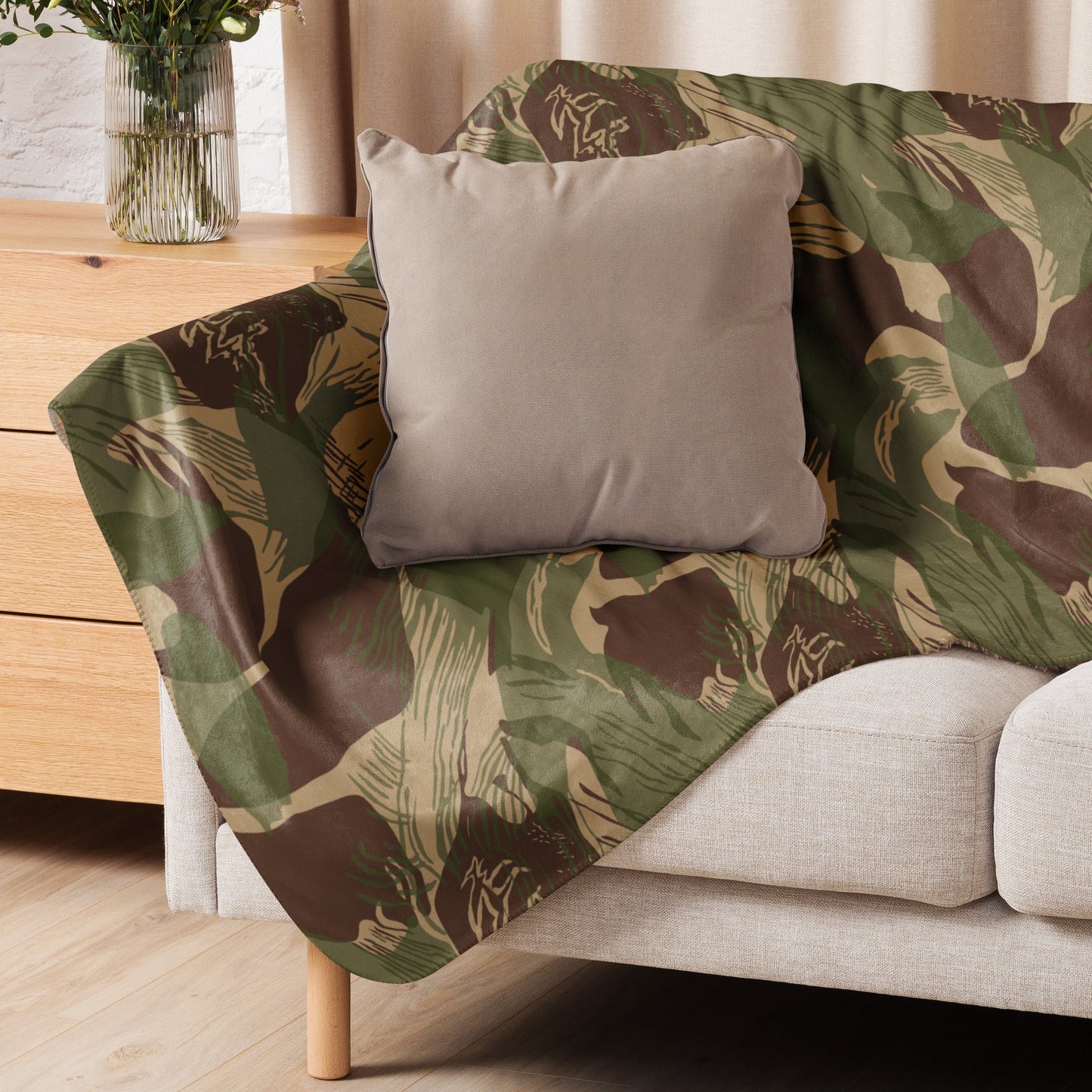 Rhodesian Brushstroke Multi-terrain CAMO Sherpa blanket - Blankets