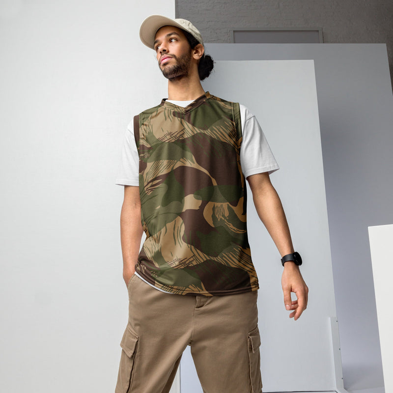 Brushstroke Multi-Terrain Rhodesian CAMO Unisex Basketball Jersey - 2XS