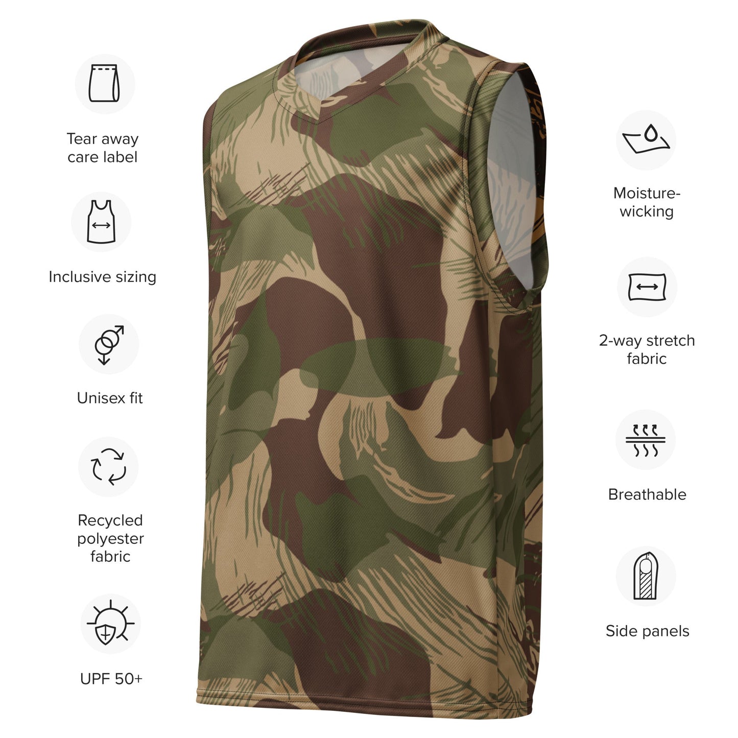 Rhodesian Brushstroke Multi terrain CAMO unisex basketball jersey Basketball Jerseys