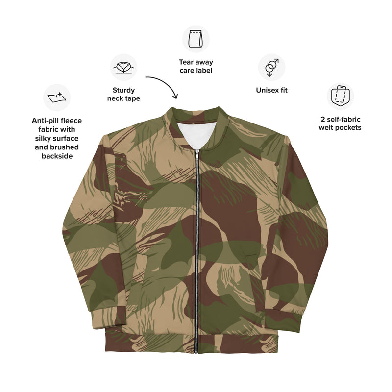 Brushstroke Multi-Terrain Rhodesian CAMO Unisex Bomber Jacket