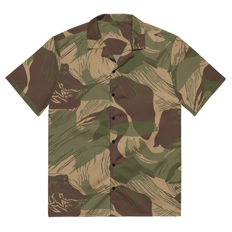 Brushstroke Multi-Terrain Rhodesian CAMO Unisex Short-Sleeve Button Shirt - 2XS - Button-Up