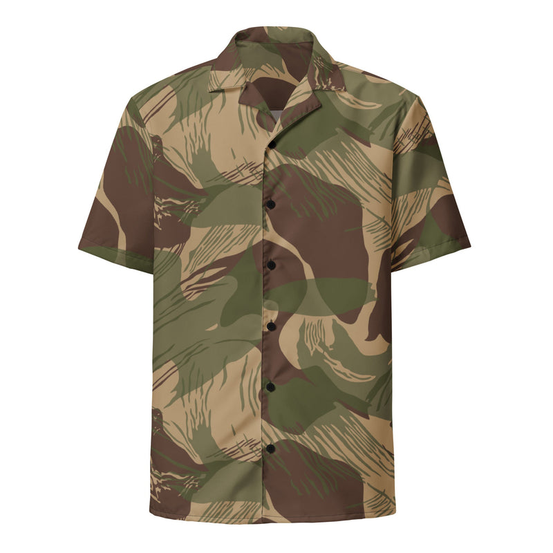 Brushstroke Multi-Terrain Rhodesian CAMO Unisex Short-Sleeve Button Shirt - Button-Up