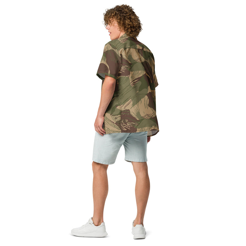 Brushstroke Multi-Terrain Rhodesian CAMO Unisex Short-Sleeve Button Shirt - Button-Up