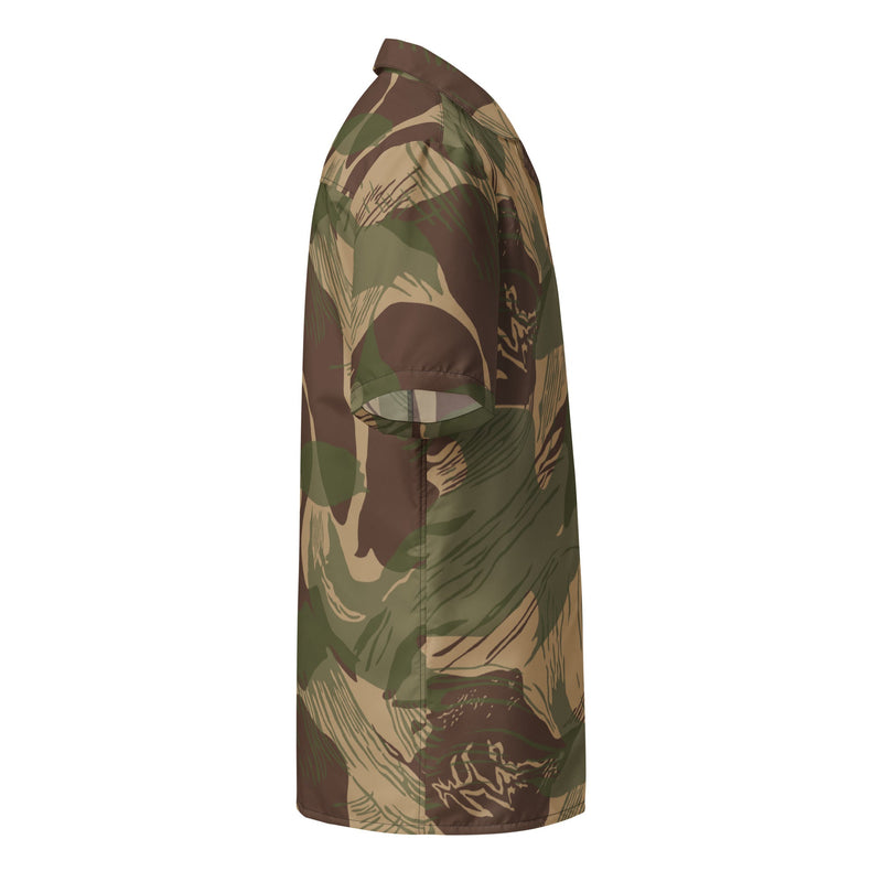Brushstroke Multi-Terrain Rhodesian CAMO Unisex Short-Sleeve Button Shirt - Button-Up