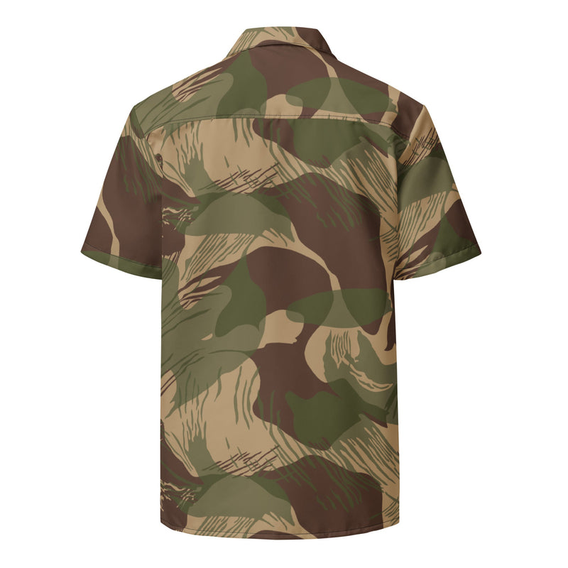 Brushstroke Multi-Terrain Rhodesian CAMO Unisex Short-Sleeve Button Shirt - Button-Up