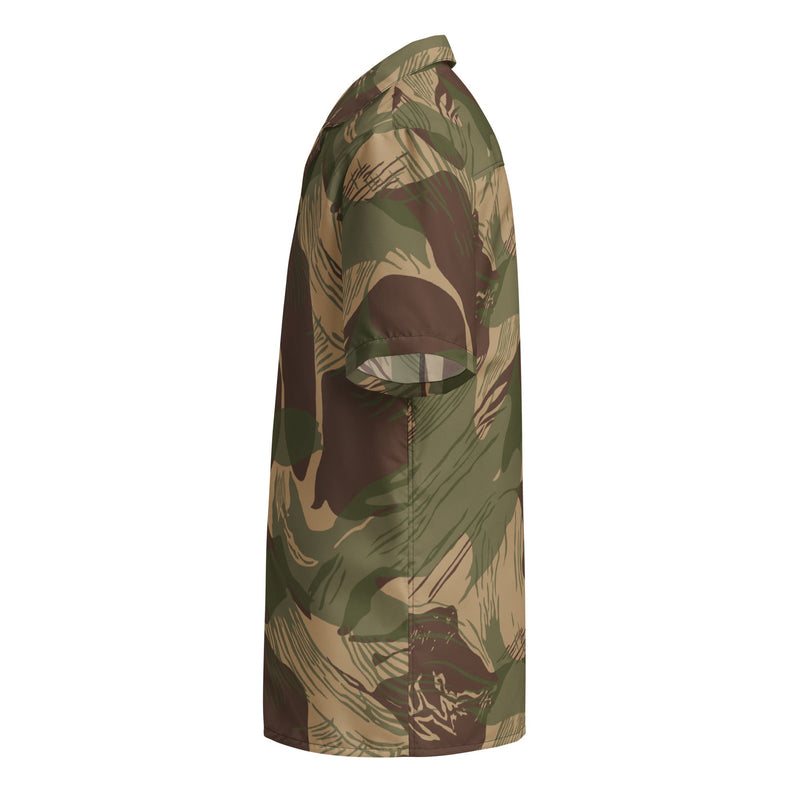 Brushstroke Multi-Terrain Rhodesian CAMO Unisex Short-Sleeve Button Shirt - Button-Up