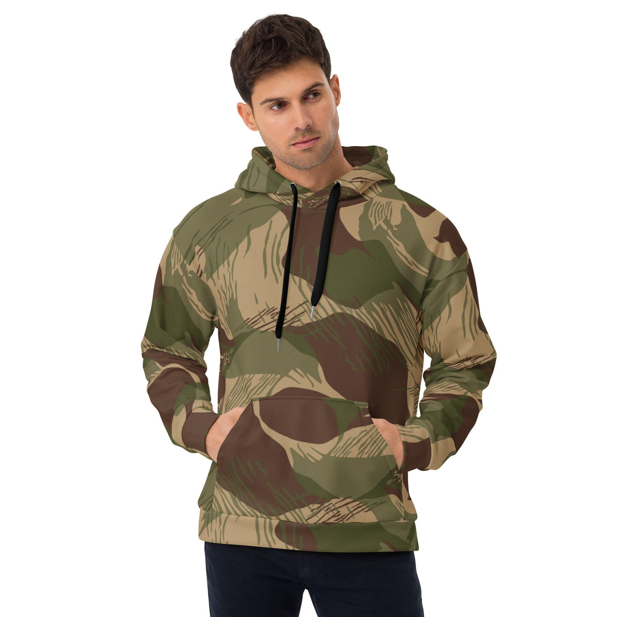 AUBERGE / CURTISS BRUSHSTROKE CAMO　42 CAMO HQ - Brushstroke Multi-Terrain Rhodesian CAMO Unisex Hoodie