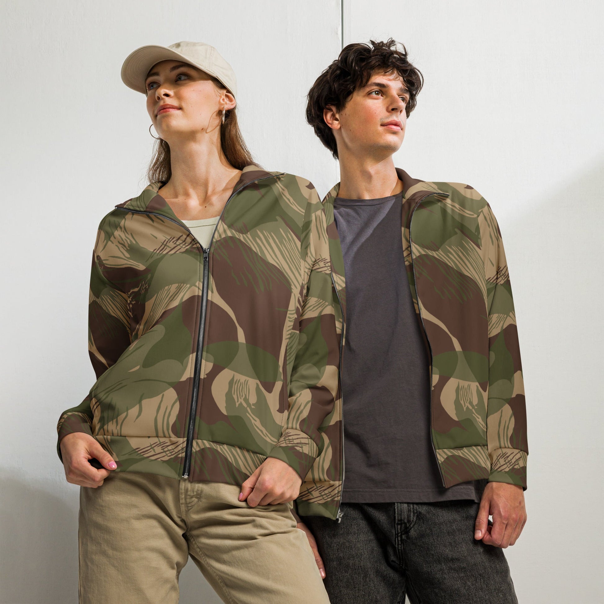 Rhodesian Brushstroke Multi-terrain CAMO Unisex track jacket - 2XS - Track Jackets