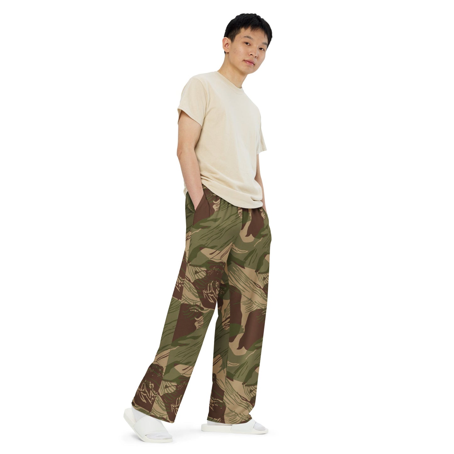 Rhodesian Brushstroke Multi terrain CAMO unisex wide leg pants Wide Pants