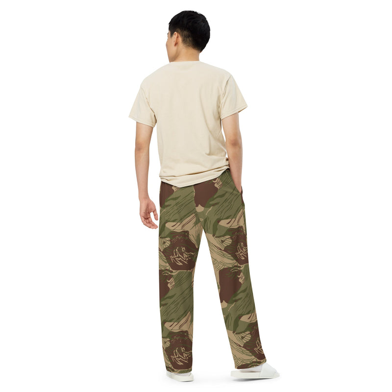 Brushstroke Multi-Terrain Rhodesian CAMO Unisex Wide-Leg Leisure Pants - Pant