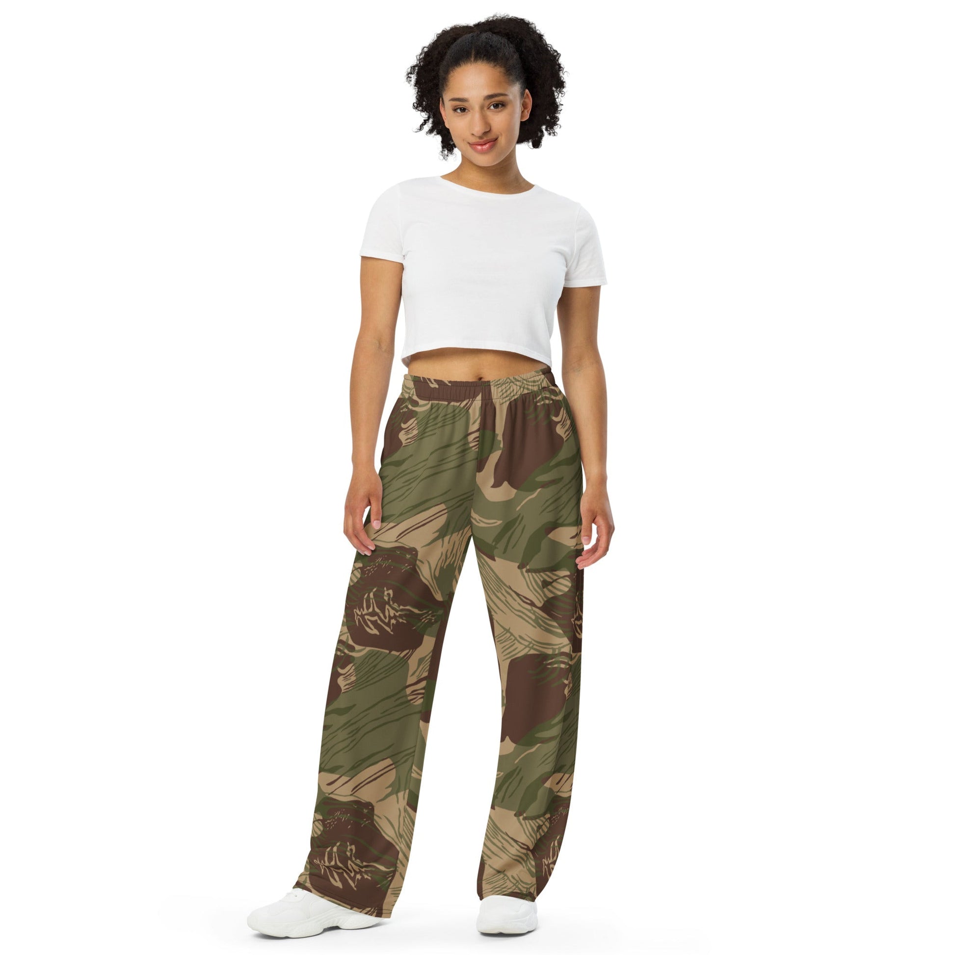 Rhodesian Brushstroke Multi terrain CAMO unisex wide leg pants Wide Pants