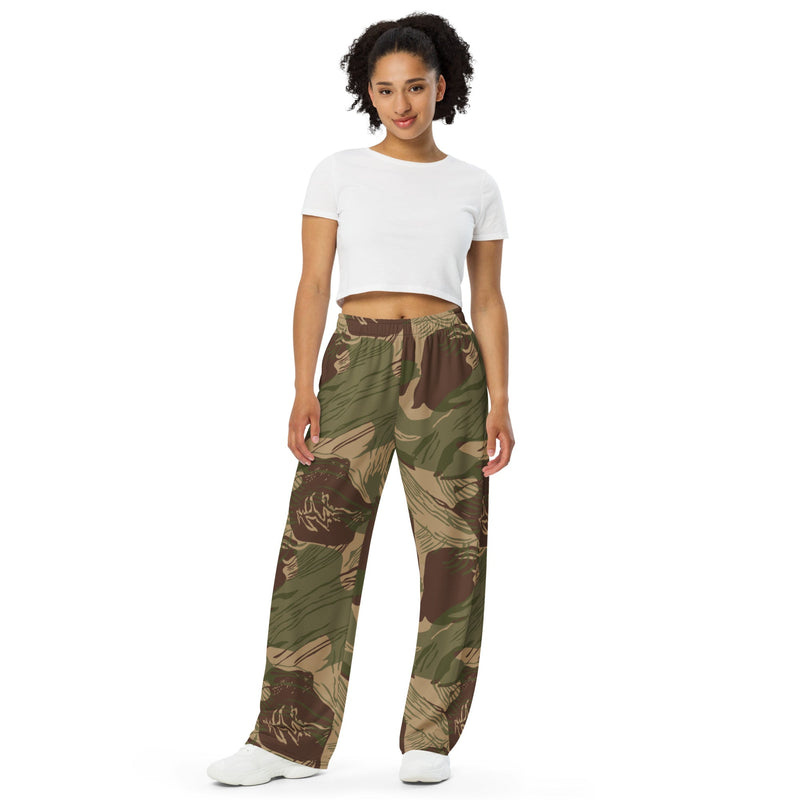 Brushstroke Multi-Terrain Rhodesian CAMO Unisex Wide-Leg Leisure Pants - Pant