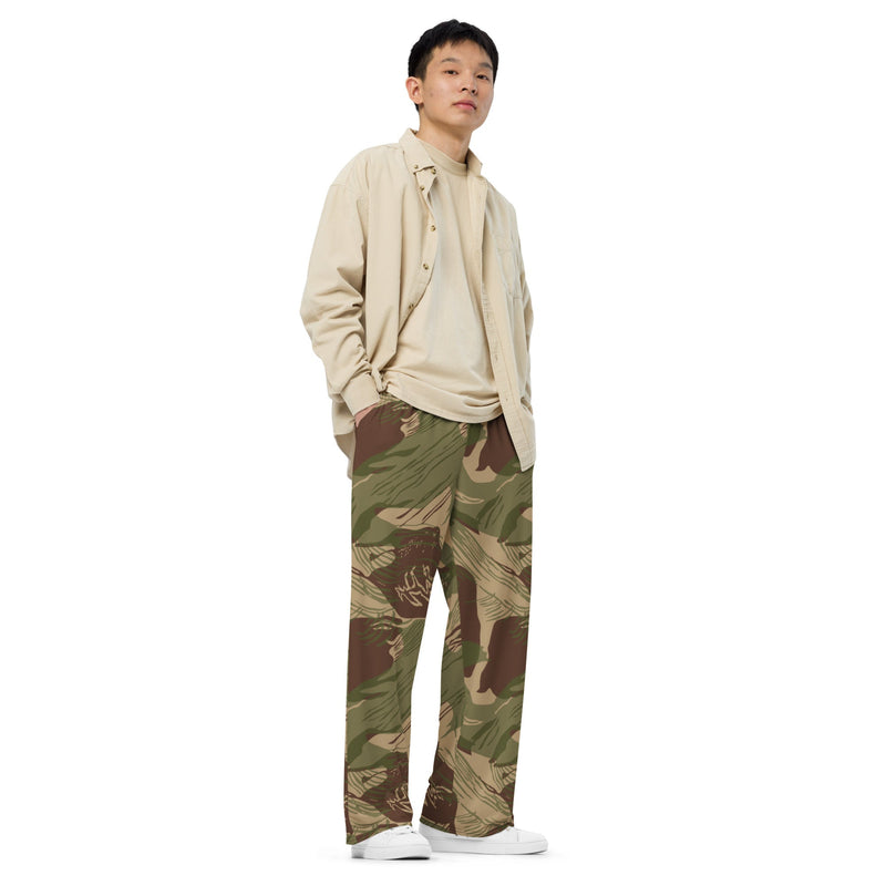 Brushstroke Multi-Terrain Rhodesian CAMO Unisex Wide-Leg Leisure Pants - Pant