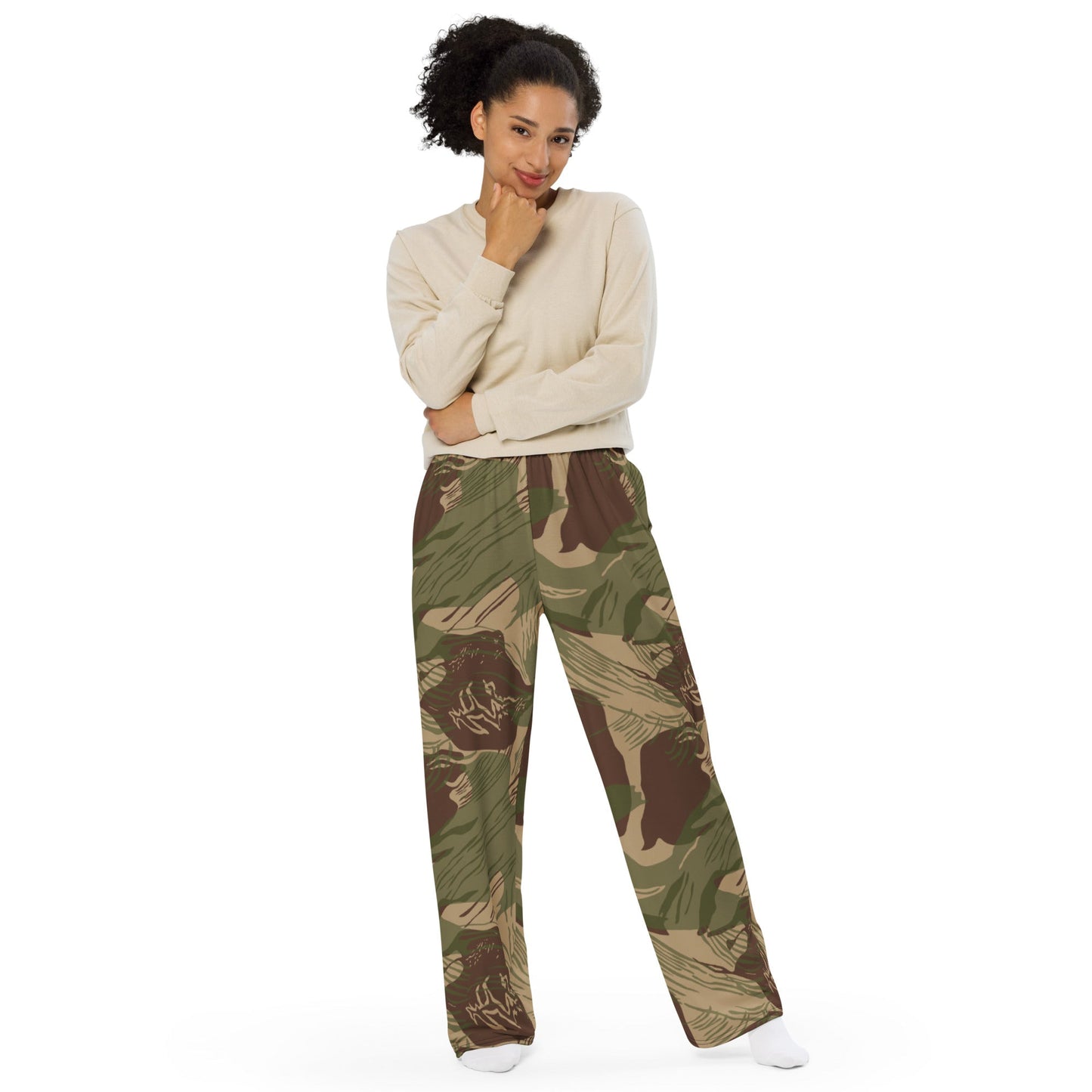 Rhodesian Brushstroke Multi terrain CAMO unisex wide leg pants Wide Pants