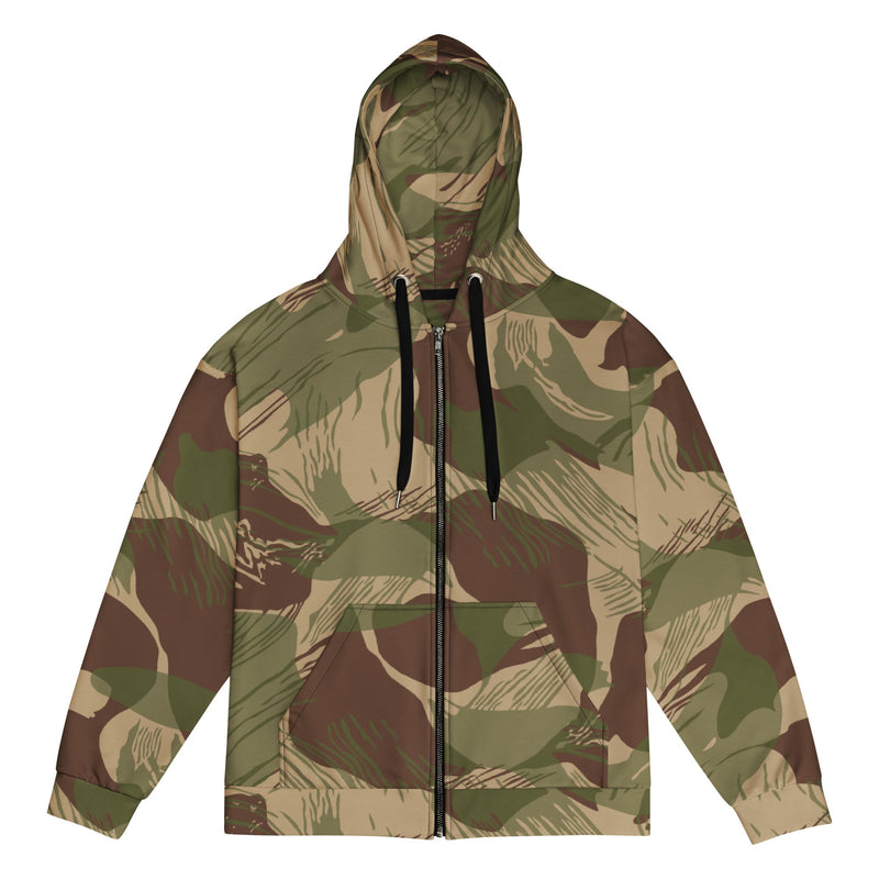 Brushstroke Multi-Terrain Rhodesian CAMO Unisex Zip Hoodie - 2XS