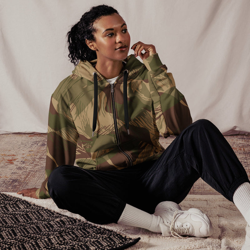 Brushstroke Multi-Terrain Rhodesian CAMO Unisex Zip Hoodie