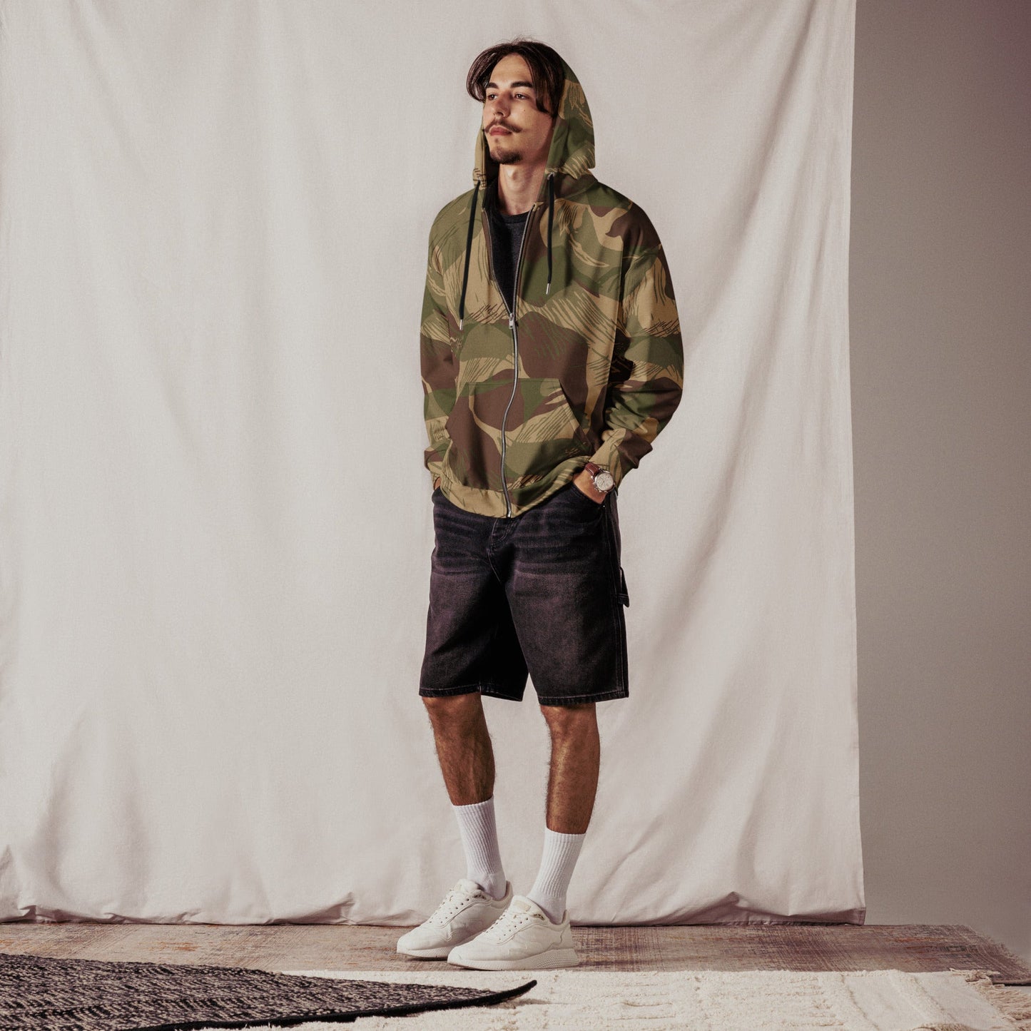 Rhodesian Brushstroke Multi terrain CAMO Unisex zip hoodie Zip Hoodies