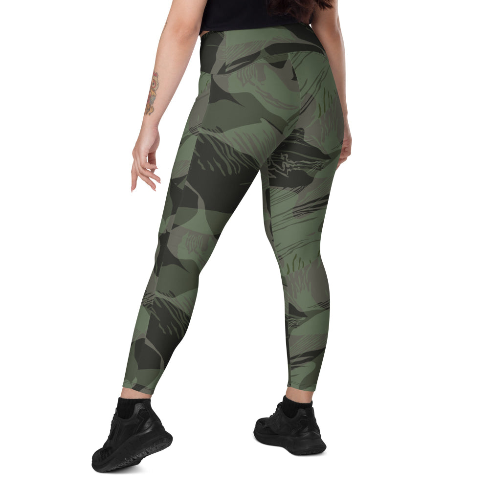 Rhodesian Brushstroke Night CAMO Leggings with pockets - Womens With Pockets