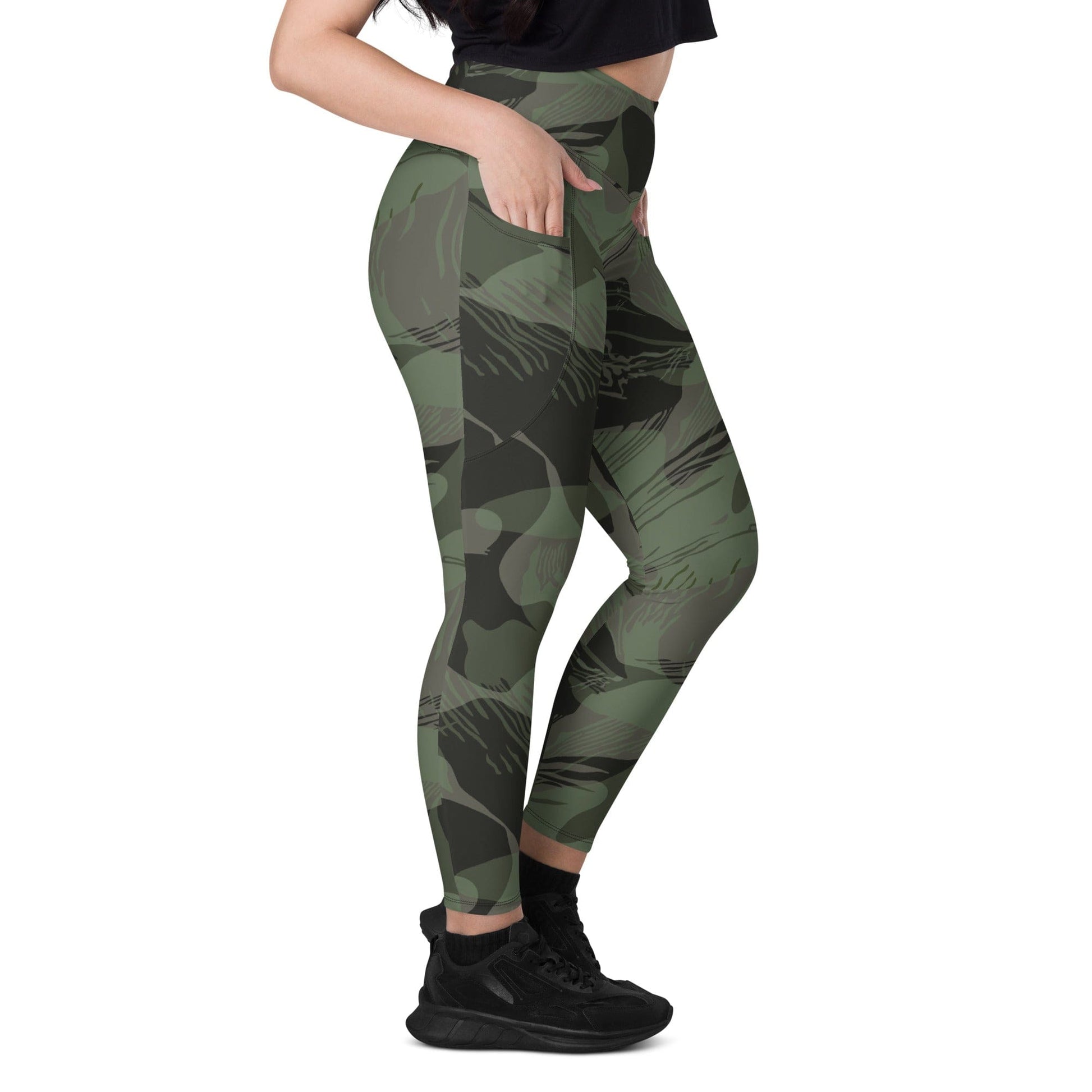 Rhodesian Brushstroke Night CAMO Leggings with pockets - Womens With Pockets