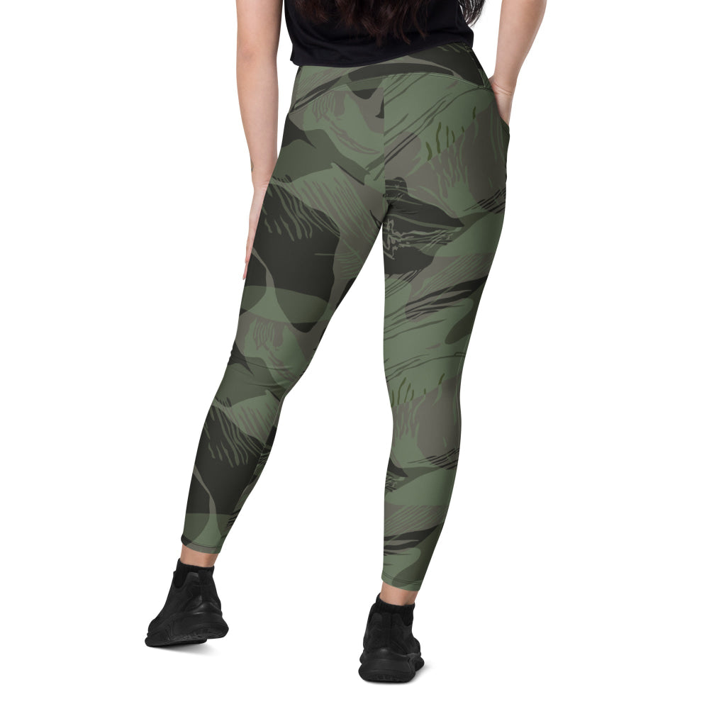 Rhodesian Brushstroke Night CAMO Leggings with pockets - Womens With Pockets