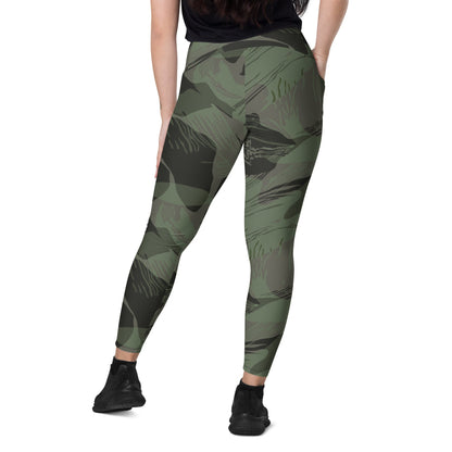 Rhodesian Brushstroke Night CAMO Leggings with pockets - Womens With Pockets