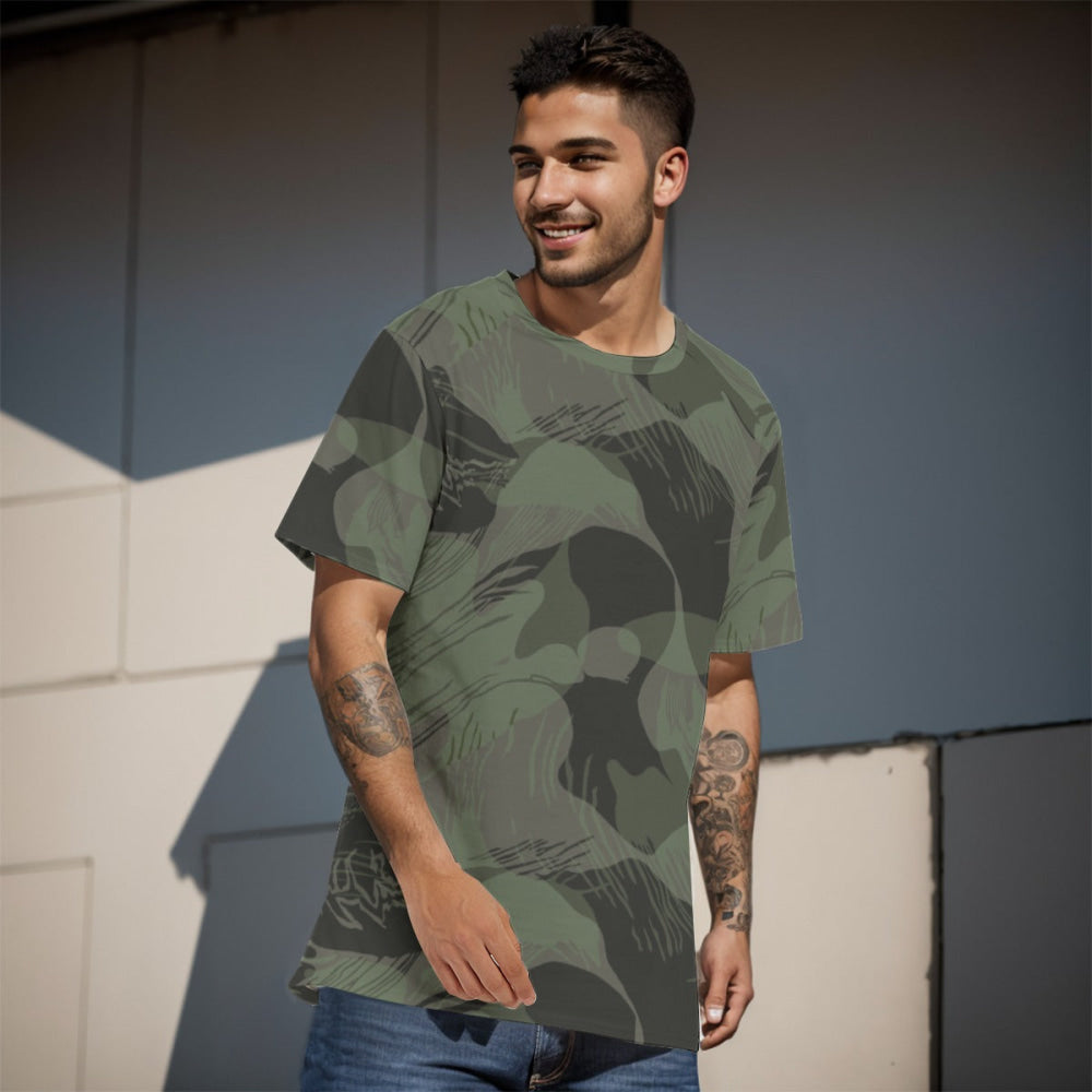 Rhodesian Brushstroke Night CAMO Men’s 100% Cotton T-Shirt - Mens