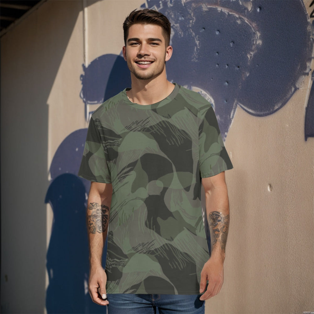 Rhodesian Brushstroke Night CAMO Men’s 100% Cotton T-Shirt - XS / White - Mens