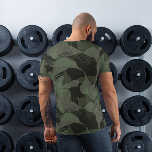 Rhodesian Brushstroke Night CAMO Mens Athletic T shirt Shirts