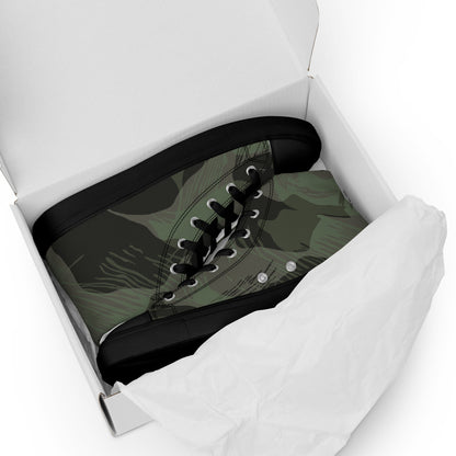 Rhodesian Brushstroke Night CAMO Mens high top canvas shoes - High Top Canvas Shoes
