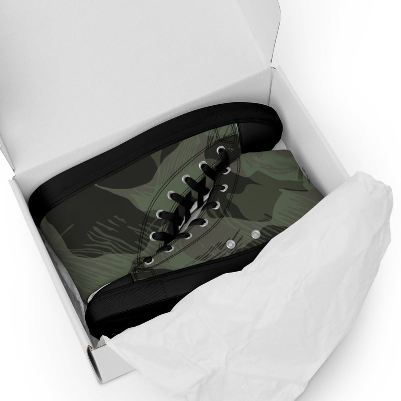 Brushstroke Night Rhodesian CAMO Mens High-Top Canvas Shoes