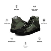 Brushstroke Night Rhodesian CAMO Mens High-Top Canvas Shoes