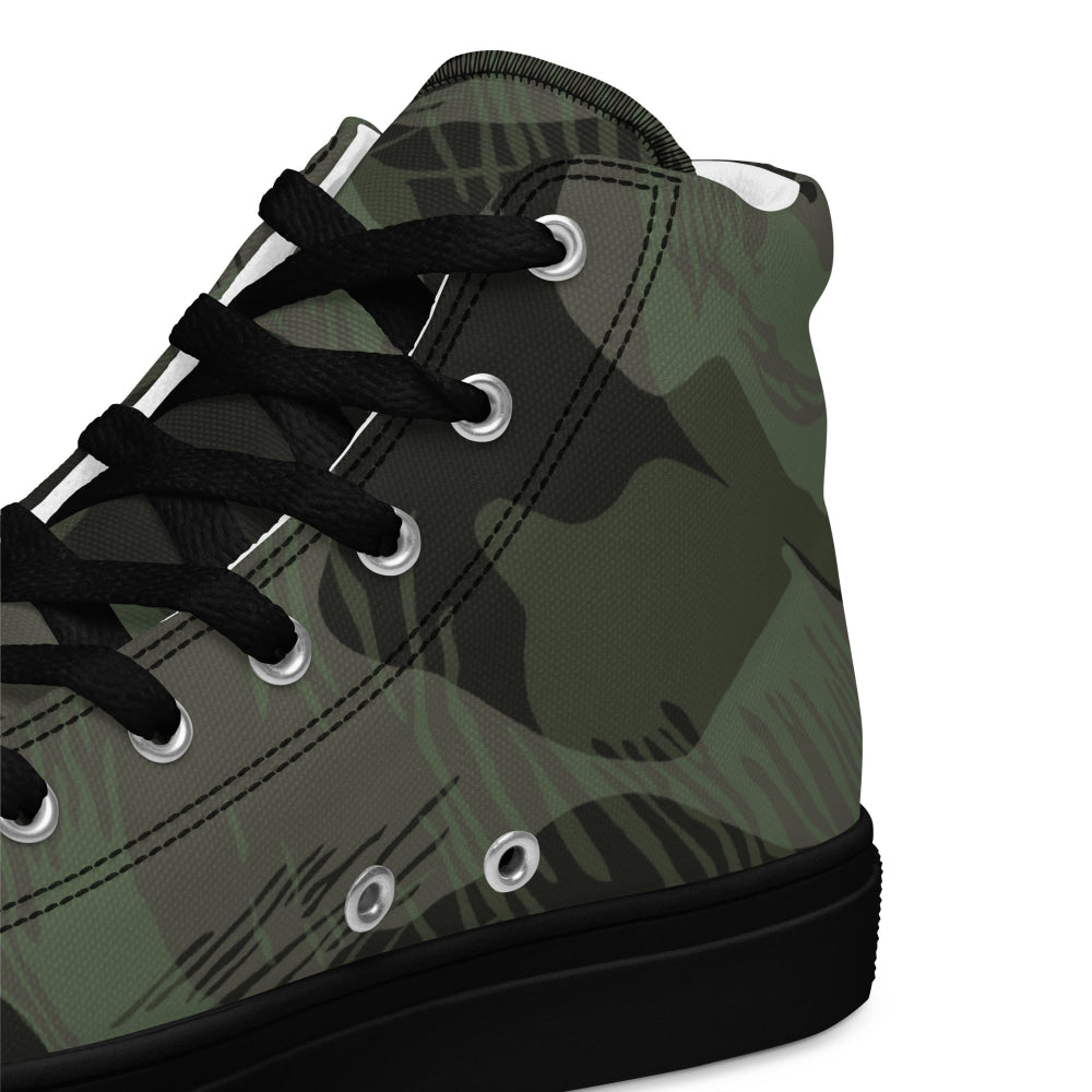 Rhodesian Brushstroke Night CAMO Men’s high top canvas shoes - Mens High Top Canvas Shoes