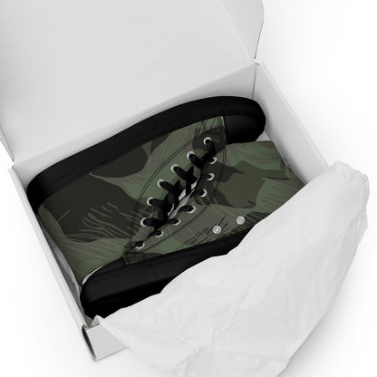 Rhodesian Brushstroke Night CAMO Men’s high top canvas shoes - Mens High Top Canvas Shoes