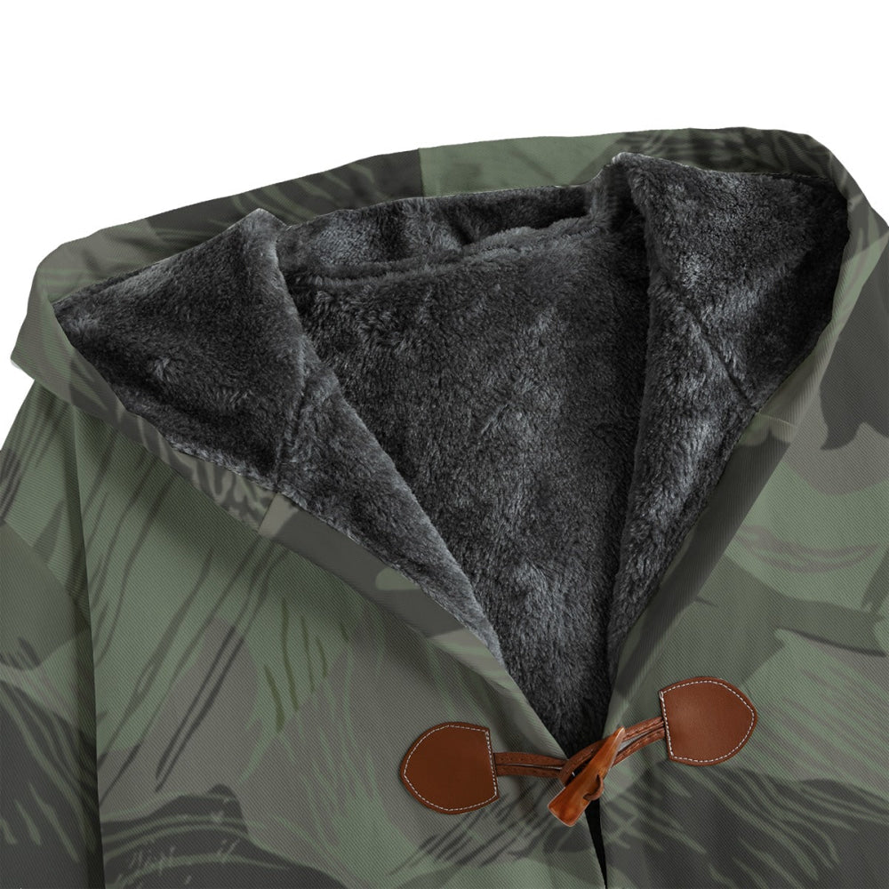 Rhodesian Brushstroke Night CAMO Men’s Canvas Horn Buckle Fleece Windbreaker - Mens Sherpa Coat