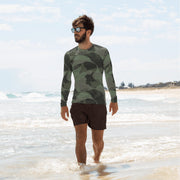 Brushstroke Night Rhodesian CAMO Mens Long-Sleeve Rash Guard - XS