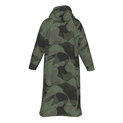 Rhodesian Brushstroke Night CAMO Men’s Sherpa Zip Up Long Coat - Mens