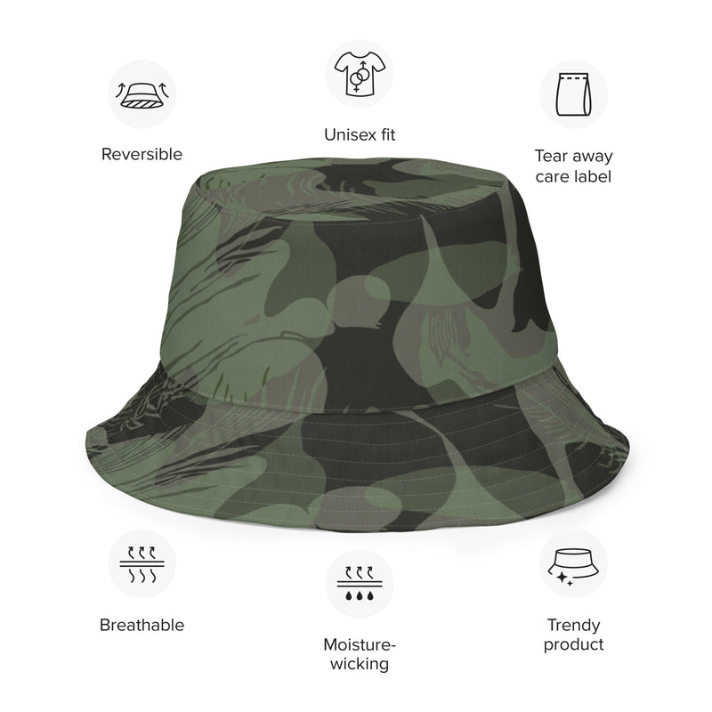Brushstroke Night Rhodesian CAMO Reversible Bucket Hat - Head